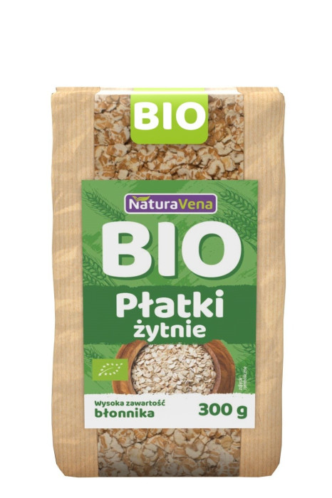 Płatki żytnie BIO 300 g - NATURAVENA