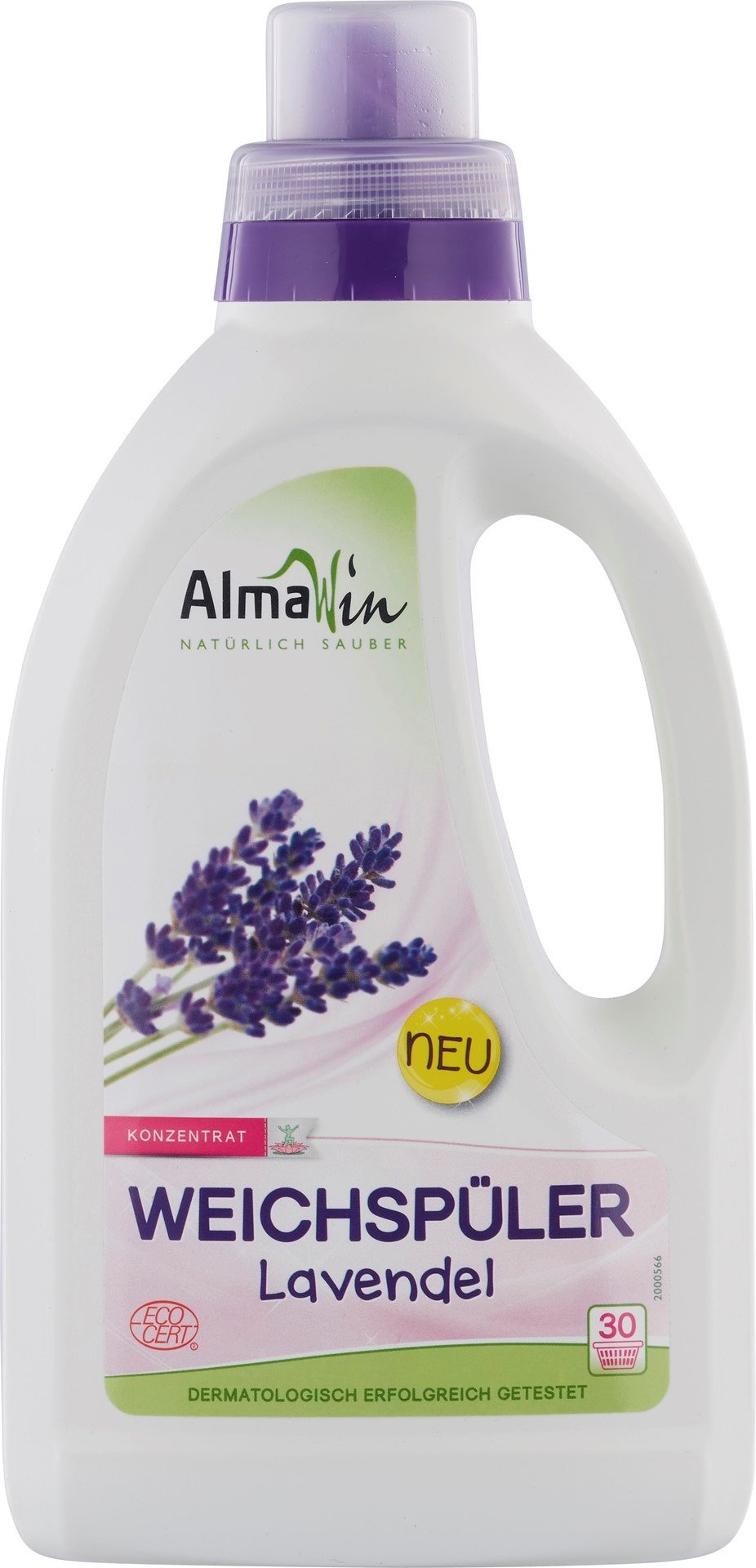 Płyn do zmiękczania tkanin lawendowy (koncentrat) eco 750 ml (30 prań) - ALMAWIN