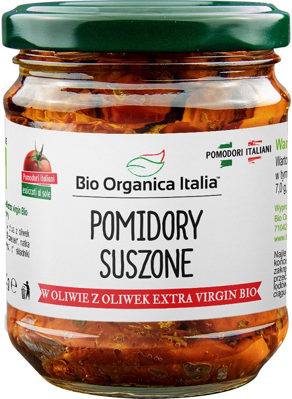 Pomidory suszone w oleju BIO 190 g (120 g) (SŁOIK) - BIO ORGANICA ITALIA