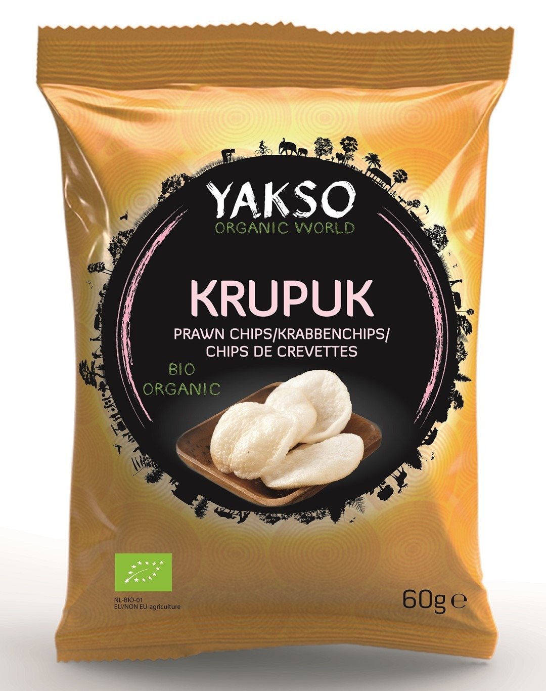 Prażynki krewetkowe (krupuk) BIO 60 g - YAKSO