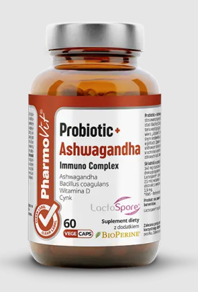 Probiotic + ashwagandha immuno complex bezglutenowe 60 kapsułek - PHARMOVIT (CLEAN LABEL)