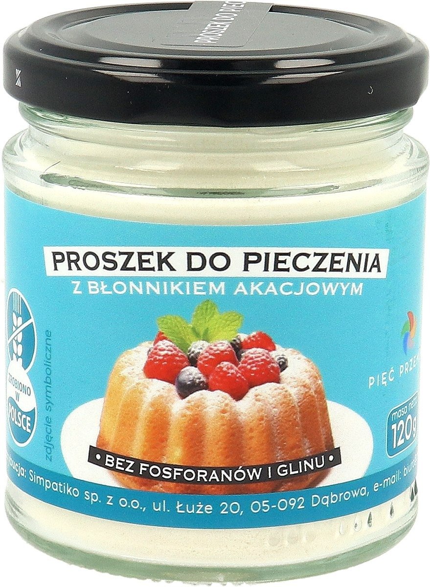 Proszek do pieczenia z błonnikiem akacjowym bezglutenowy 120 g - PIĘĆ PRZEMIAN