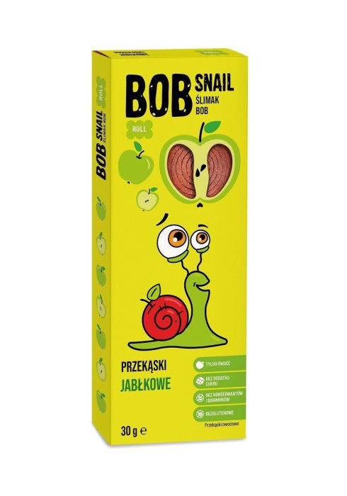 Przekąska roll jabłkowa bez dodatku cukrów bezglutenowa 30 g - BOB SNAIL