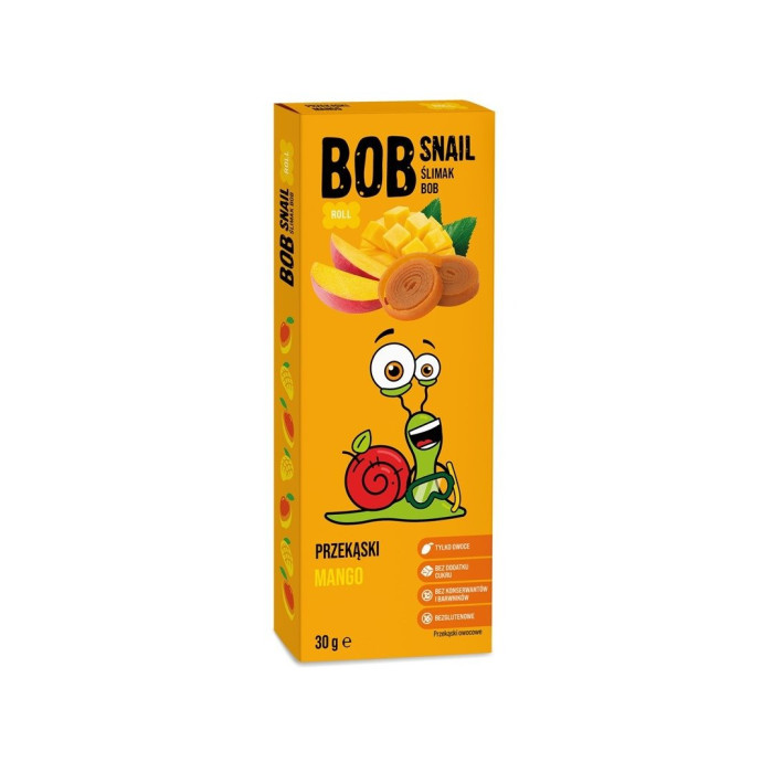 Przekąska roll mango bez dodatku cukru bezglutenowa 30 g - BOB SNAIL