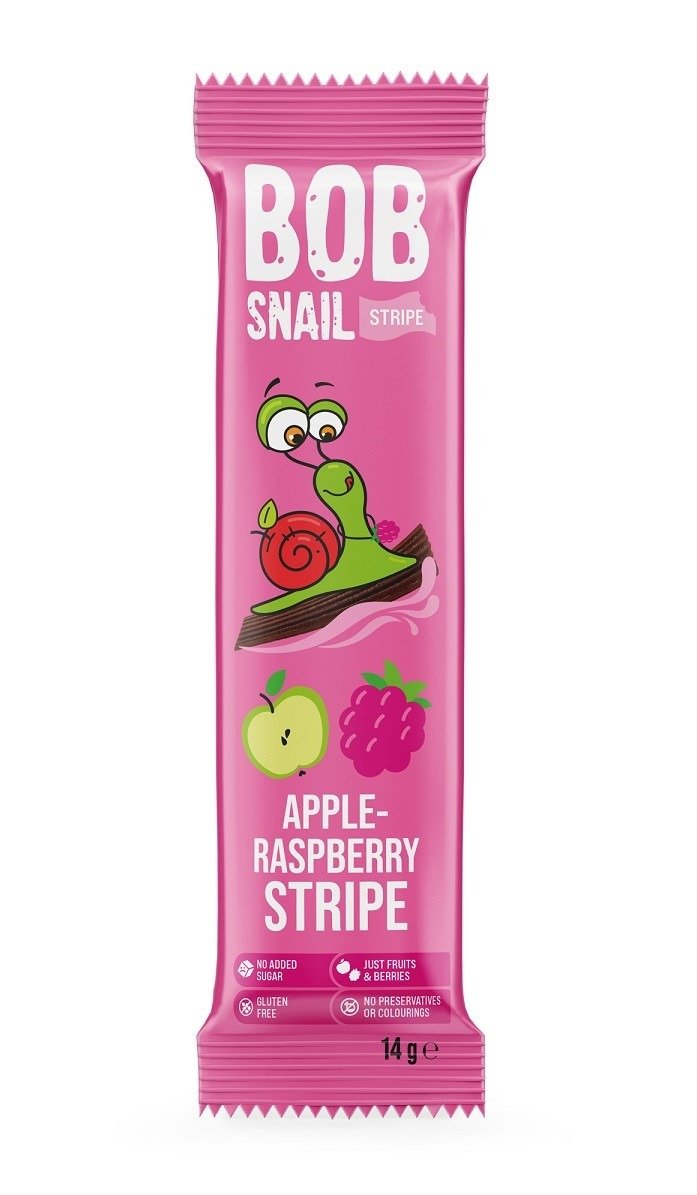Przek&#x0105;ska&#x20;stripe&#x20;jab&#x0142;ko&#x20;-&#x20;MALINA&#x20;BEZ&#x20;DODATKU&#x20;CUKR&#xD3;W&#x20;BEZGLUTENOWA&#x20;14&#x20;g&#x20;-&#x20;BOB&#x20;SNAIL