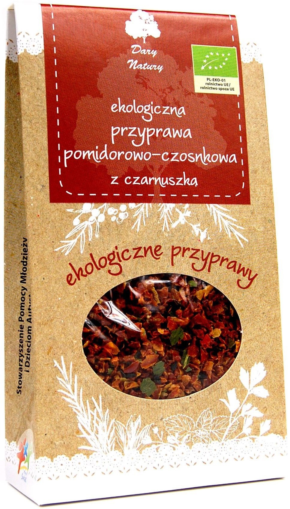 Przyprawa pomidorowo - czosnkowa z czarnuszką BIO 40 g - DARY NATURY