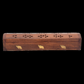 Pudełko drewniane na kadzidło z motywem słonia - SATTVA
