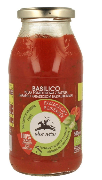 Pulpa pomidorowa z bazylią BIO 500 g - ALCE NERO