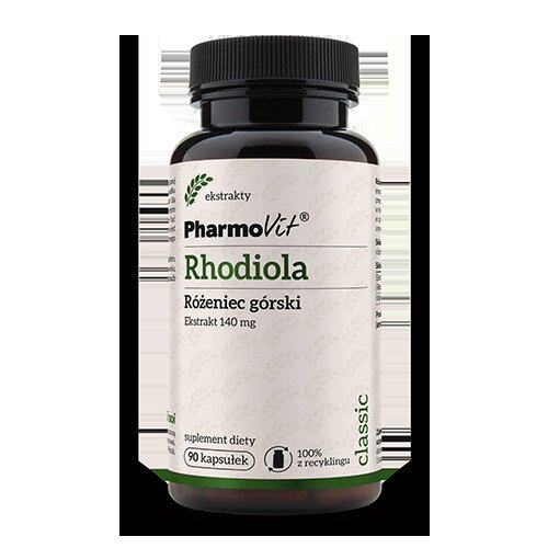 Rhodiola - RÓŻENIEC GÓRSKI EKSTRAKT (140 mg) BEZGLUTENOWY 90 KAPSUŁEK - PHARMOVIT (CLASSIC)