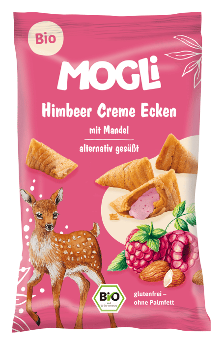 Rożki z kremem migdałowo - malinowym bezglutenowe BIO 30 g - MOGLI
