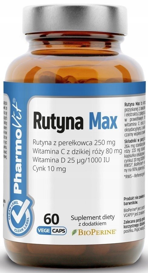Rutyna max bezglutenowa 60 kapsułek - PHARMOVIT (CLEAN LABEL)