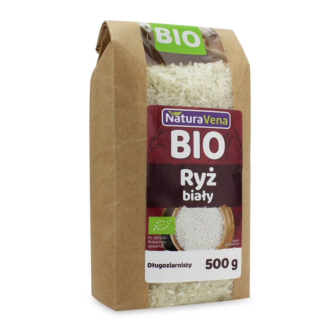 Ryż biały długoziarnisty bezglutenowy BIO 500 g - NATURAVENA