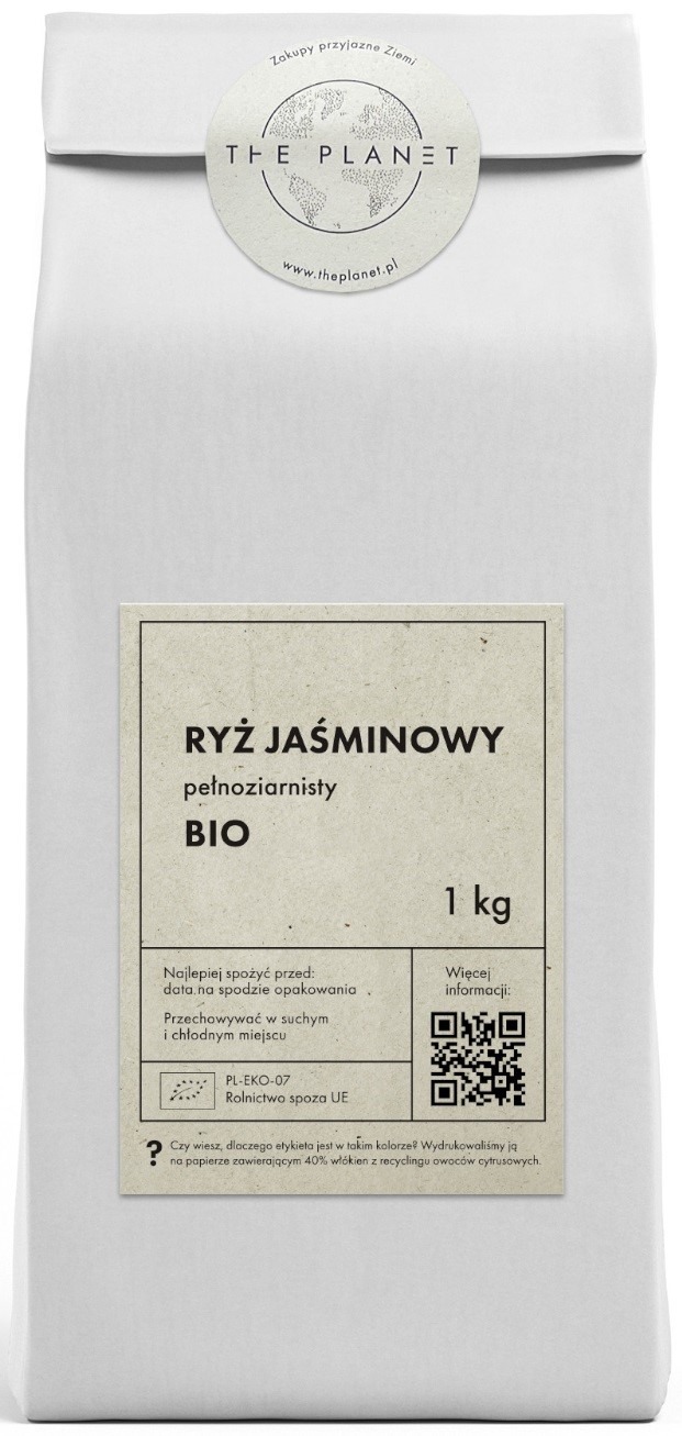 Ryż jaśminowy pełnoziarnisty BIO 1 kg - THE PLANET