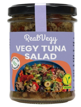 Sałatka z wegańską alternatywą tuńczyka bezglutenowa 180 g (120 g)  - REAL VEGY (EMPERATRIZ)