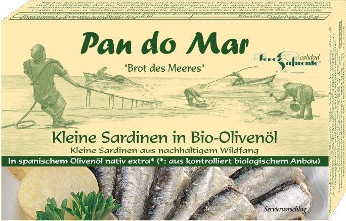 Sardynki europejskie w BIO OLIWIE Z OLIWEK EXTRA VIRGIN 120 g - PAN DO MAR