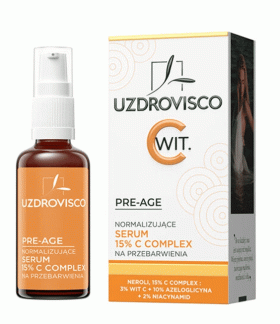 Serum do twarzy normalizujące na przebarwienia 15 % c complex 30 ml - UZDROVISCO (PRE-AGE)
