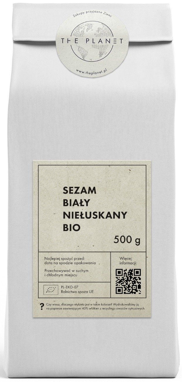 Sezam biały niełuskany BIO 500 g - THE PLANET