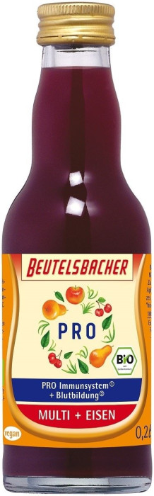 Shot na odporność gruszka - jabłko - marchew czarna BIO 200 ml - BEUTELSBACHER
