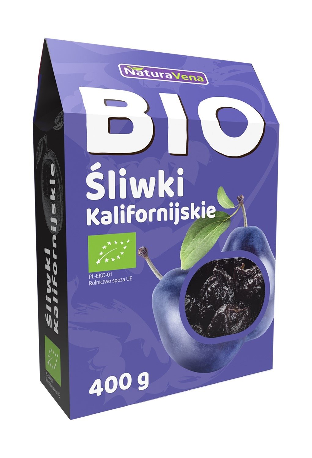 Śliwki kalifornijskie suszone bezglutenowe BIO 400 g - NATURAVENA