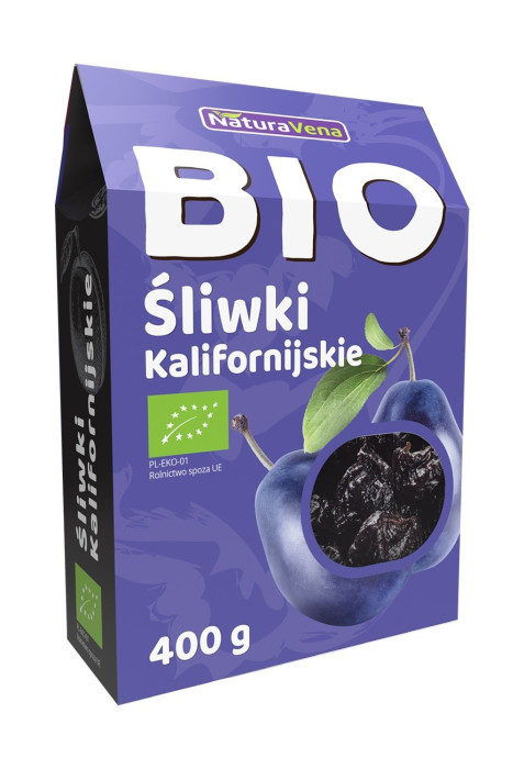 Śliwki kalifornijskie suszone bezglutenowe BIO 400 g - NATURAVENA