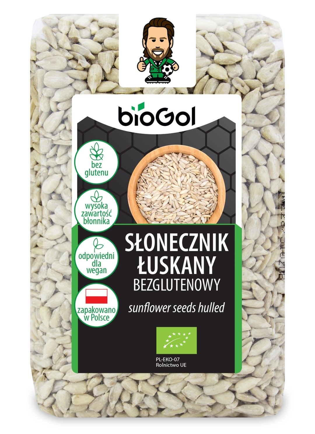 Słonecznik łuskany bezglutenowy BIO 350 g - BIOGOL