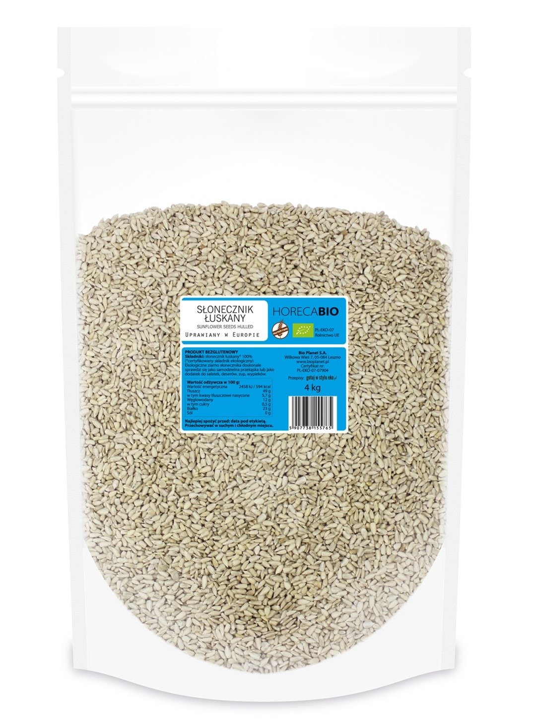 Słonecznik łuskany bezglutenowy BIO 4 kg - HORECA (BIO PLANET)