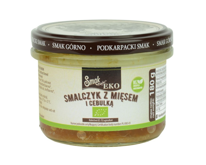 Smalec z mięsem i cebulką BIO 180 g - SMAK EKO