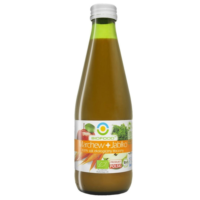 Sok jabłkowo - marchwiowy nfc bezglutenowy BIO 300 ml - BIOFOOD