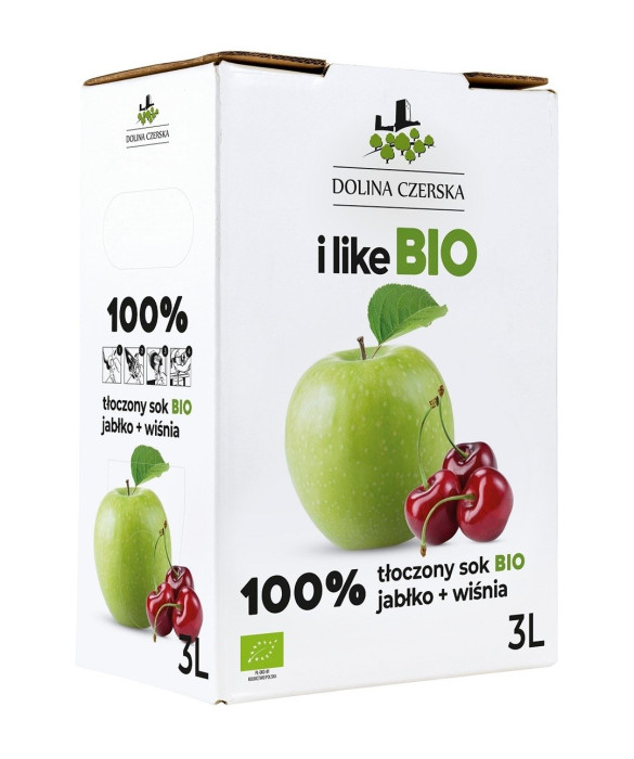 Sok jabłkowo - wiśniowy nfc BIO 3 L - DOLINA CZERSKA