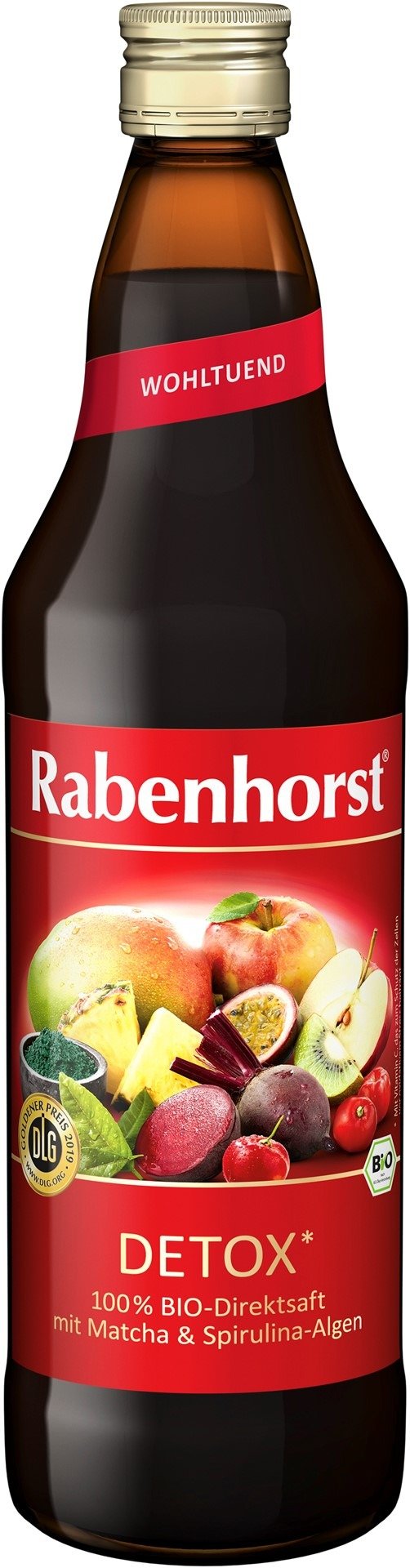 Sok wieloowocowy nfc detox z burakiem, matchą i spiruliną BIO 750 ml - RABENHORST