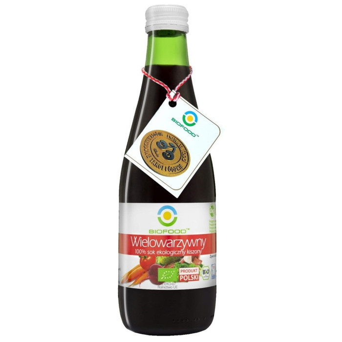 Sok wielowarzywny kiszony nfc bezglutenowy BIO 300 ml - BIOFOOD