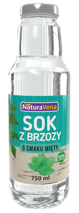 Sok z brzozy o smaku mięty 750 ml - NATURAVENA
