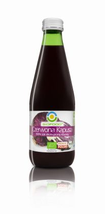 Sok z czerwonej kapusty kiszonej nfc bezglutenowy BIO 300 ml - BIOFOOD