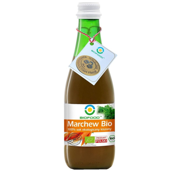 Sok z marchwi kiszonej nfc bezglutenowy BIO 300 ml - BIOFOOD