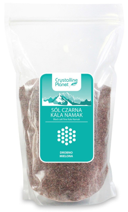 Sól czarna kala namak drobno mielona 1 kg - CRYSTALLINE PLANET