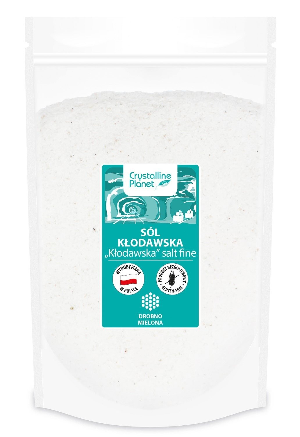 Sól kłodawska drobno mielona bezglutenowa 1 kg - CRYSTALLINE PLANET
