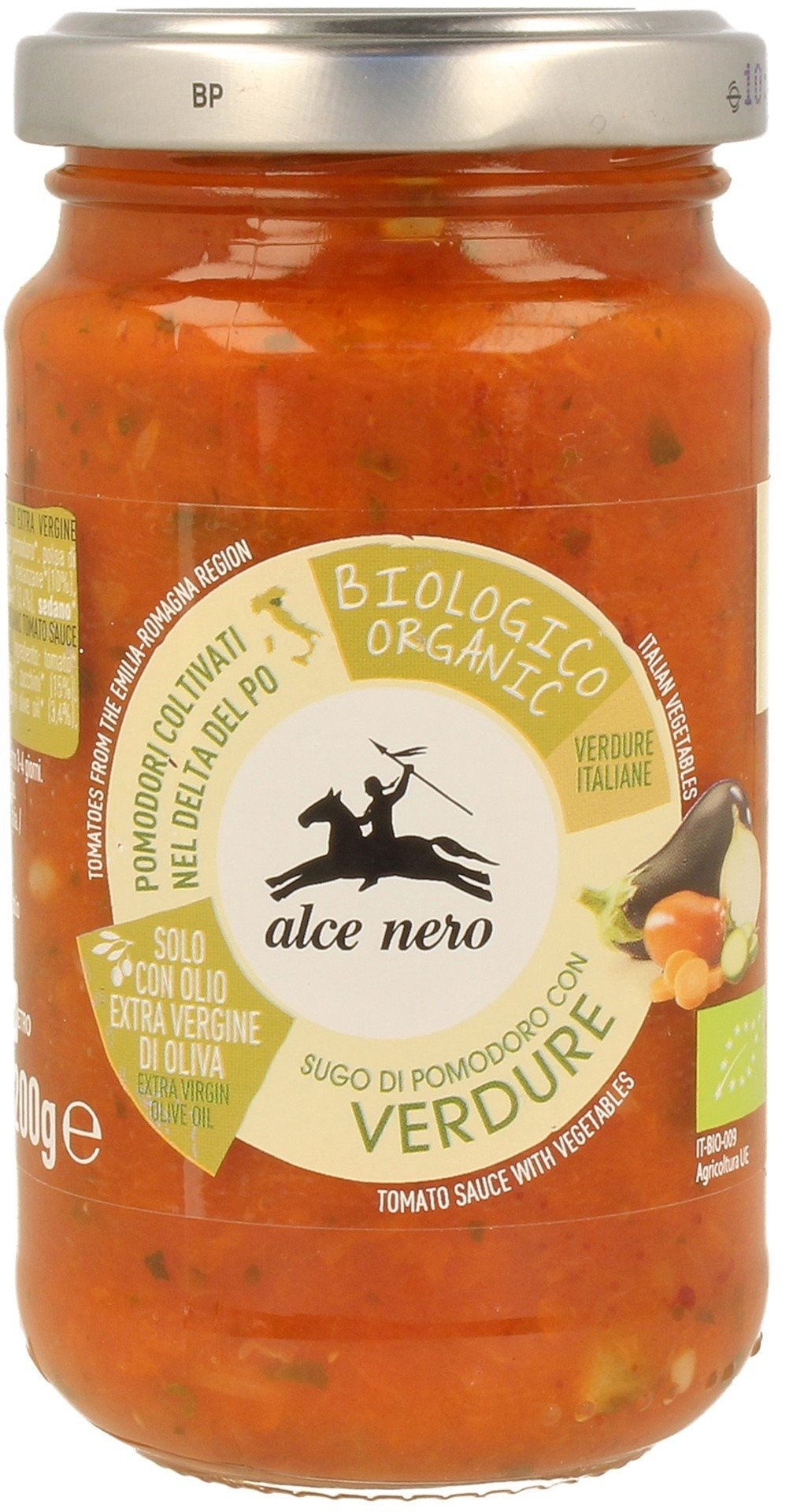 Sos pomidorowy z warzywami (verdure) BIO 350 g - ALCE NERO