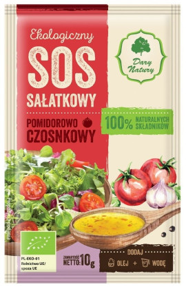 Sos sałatkowy pomidorowo - czosnkowy BIO 10 g - DARY NATURY