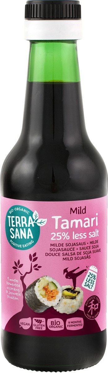 Sos&#x20;sojowy&#x20;tamari&#x20;&#x0142;agodny&#x20;25&#x20;&#x25;&#x20;mniej&#x20;soli&#x20;bezglutenowy&#x20;BIO&#x20;250&#x20;ml&#x20;-&#x20;TERRASANA