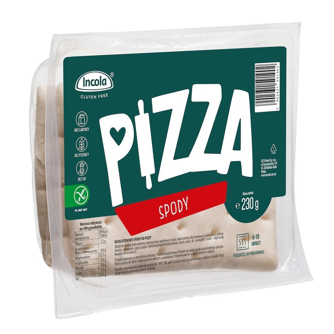 Spody do pizzy bezglutenowe (3 szt.) 230 g - INCOLA