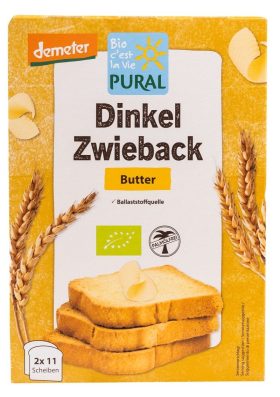 Sucharki orkiszowe maślane BIO 200 g - PURAL