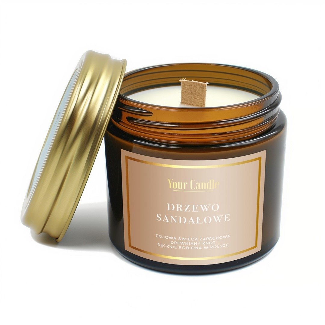 Świeca sojowa zapachowa z drewnianym knotem drzewo sandałowe 120 ml - YOUR CANDLE