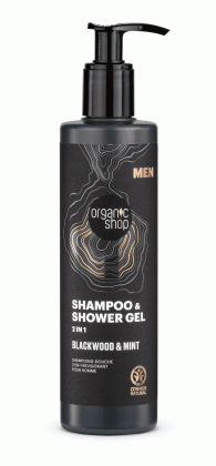 Szampon i żel pod prysznic 2w1 dla mężczyzn ekstrakt z kory dębu i mięta eco 280 ml - ORGANIC SHOP