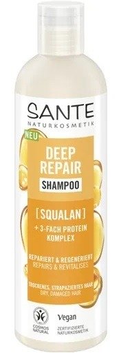 Szampon regenerujący do włosów suchych i zniszczonych skwalan i potrójny kompleks proteinowy eco 250 ml - SANTE