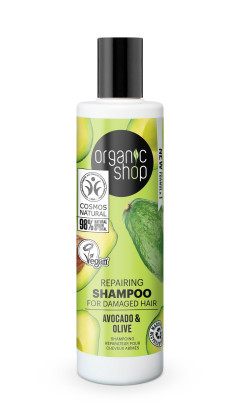 Szampon regenerujący do włosów zniszczonych olejek z awokado i oliwa z oliwek eco 280 ml - ORGANIC SHOP