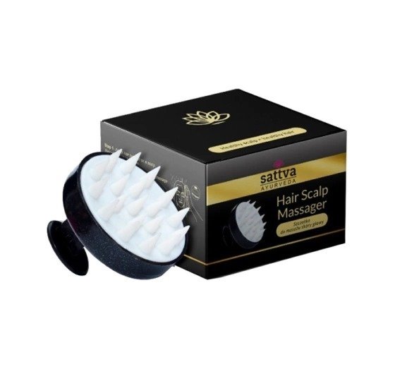 Szczotka do masażu skóry głowy czarna - SATTVA (AYURVEDA)