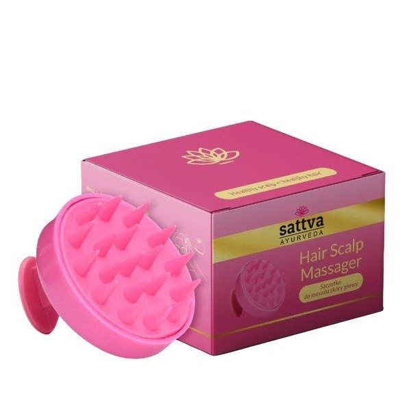 Szczotka do masażu skóry głowy różowa - SATTVA (AYURVEDA)