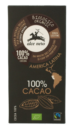 Tabliczka gorzka 100 % kakao BIO 50 g - ALCE NERO