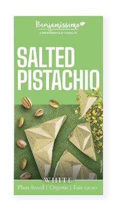 Tabliczka kakaowa pistacje - sól himalajska bezglutenowa BIO 60 g - BENJAMISSIMO