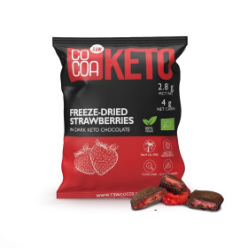 Truskawki w czekoladzie ciemnej bez dodatku cukrów keto BIO 40 g - COCOA